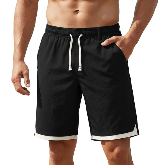 Gytharion Men's Casual Classic Fit Drawstring Sports Shorts With Elastic Waist And Pockets Casual Sports Shorts Daily Wear Sports Shorts