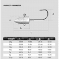 thumbnail image 5 of 20PCS Dart Jighead Fishhooks 3.5g 5g 7g 10g 14g 21g 28g Worm Fishing Lure Hook Soft Lure Jig Head Artificial Bait Fishing Tackle, 5 of 7