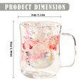 thumbnail image 3 of Clearance Glass&Bottle under $8 Double Walled Glass Coffee Mugs With Handle 300ML Clear Floral Glass For Cappuccino Latte Tea Bag Beverage Glasses Heat Coffee Cups, 3 of 9