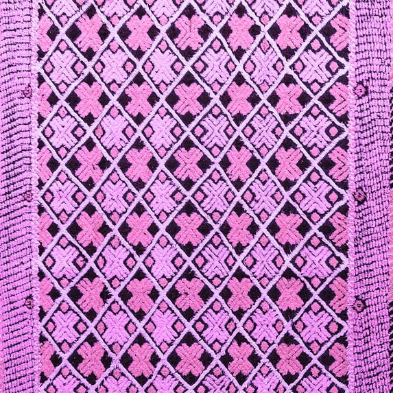 Ahgly Company Indoor Square Abstract Purple Modern Area Rugs, 8' Square