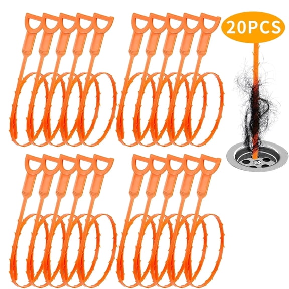 WLGJL Drain Snake Hair Drain Clog Remover - 20 pack Shower Snake Sink Unclogger Tool with Exquisite Packaging