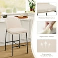 thumbnail image 6 of Bar Stools - Modern Fabric Upholstered with Back, Armless Design, Metal Legs for Kitchen Island and Dining Room Bar, 25 Inch, Set of 2,Beige, 6 of 13