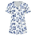 thumbnail image 5 of Kctiaxy Womens Short Sleeve Tops Summer Print Graphic Scrubs for Women Fashionable Casual V-Neck Work T Shirt for Women with Pockets, 5 of 5