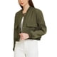 thumbnail image 4 of Chaqueta bomber de botón INSPIRE CHIC para mujer con cuello alto, de manga larga, casual y corta en color verde militar, 4 of 6