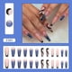 thumbnail image 2 of Uñas postizas con fragmentos brillantes azules, uñas postizas largas con borde francés negro, para el día de San Valentín, uñas acrílicas adhesivas, 24 piezas para mujeres y niñas, 2 of 5