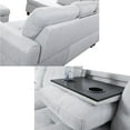thumbnail image 6 of Pon Living Furniture Inc Linen Cup Holder Sectional Sofa with pillows, Grey White, 6 of 9