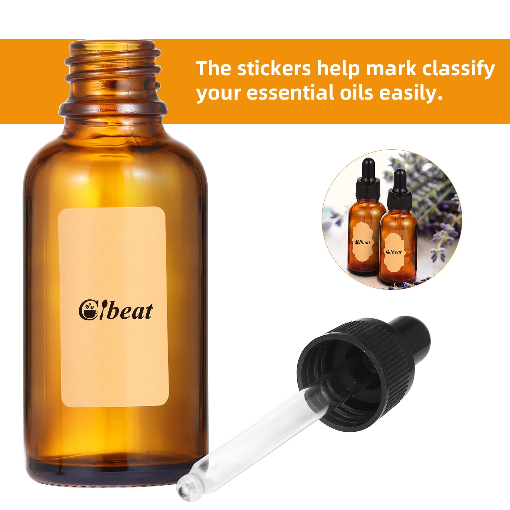 Litake 24 Pcs 1oz Amber Glass Eye Dropper Bottle with 3pcs Stainless Steel Funnels and Long Glass Dropper and Cleaning Brush - 30ml Leakproof Travel Bottles for Liquids Like Essential Oils