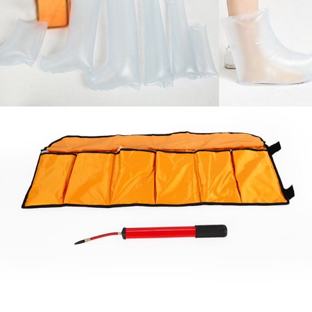 Fichiouy 7 Pcs Emergency Kit Wrist Hand Arm Ankle Inflatable Air Splint Leg Pump Bag Kit