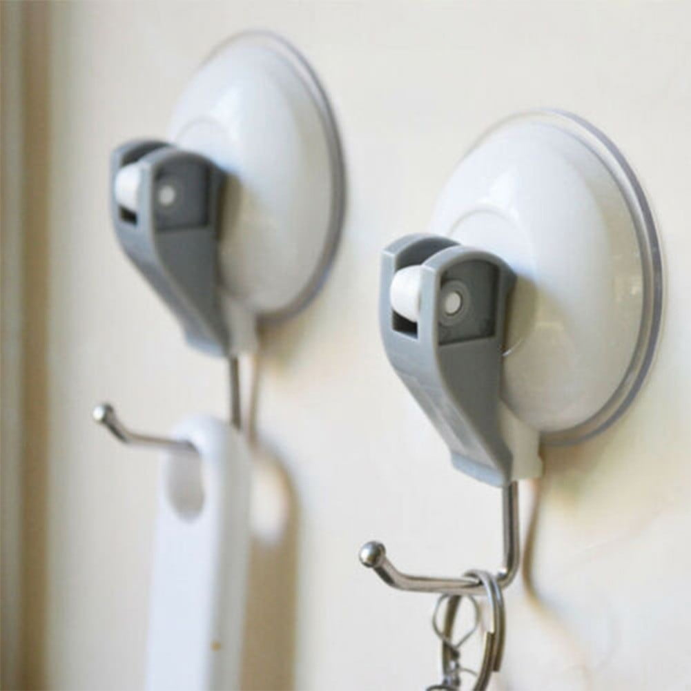 Bathroom/Kitchen Heavy Duty Large Suction Cup Hooks Snap Lever Vacuum Holder 