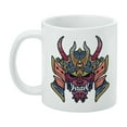 thumbnail image 3 of Samurai Warrior Japanese Demon Oni Mask White Mug, 3 of 4
