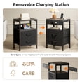 thumbnail image 2 of Mesa de Noche Lazzanto con Puertos USB-C y Enchufes AC, 2 Cajones, 2 of 8