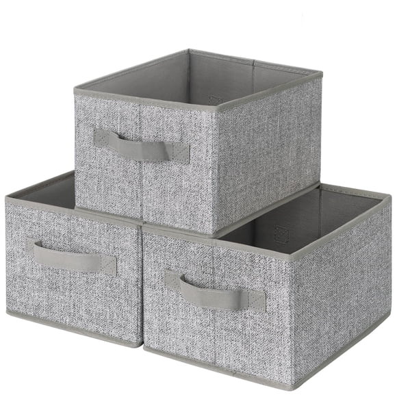 Contenedores de almacenamiento GRANNY SAYS Closet, 100% poliéster, color gris, paquete de 3
