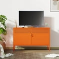 thumbnail image 4 of CHSHIN 25"H Orange Metal Locker Storage Cabinet with 2-Tier for Home,Office,TV Stand(39.37"Width), 4 of 8