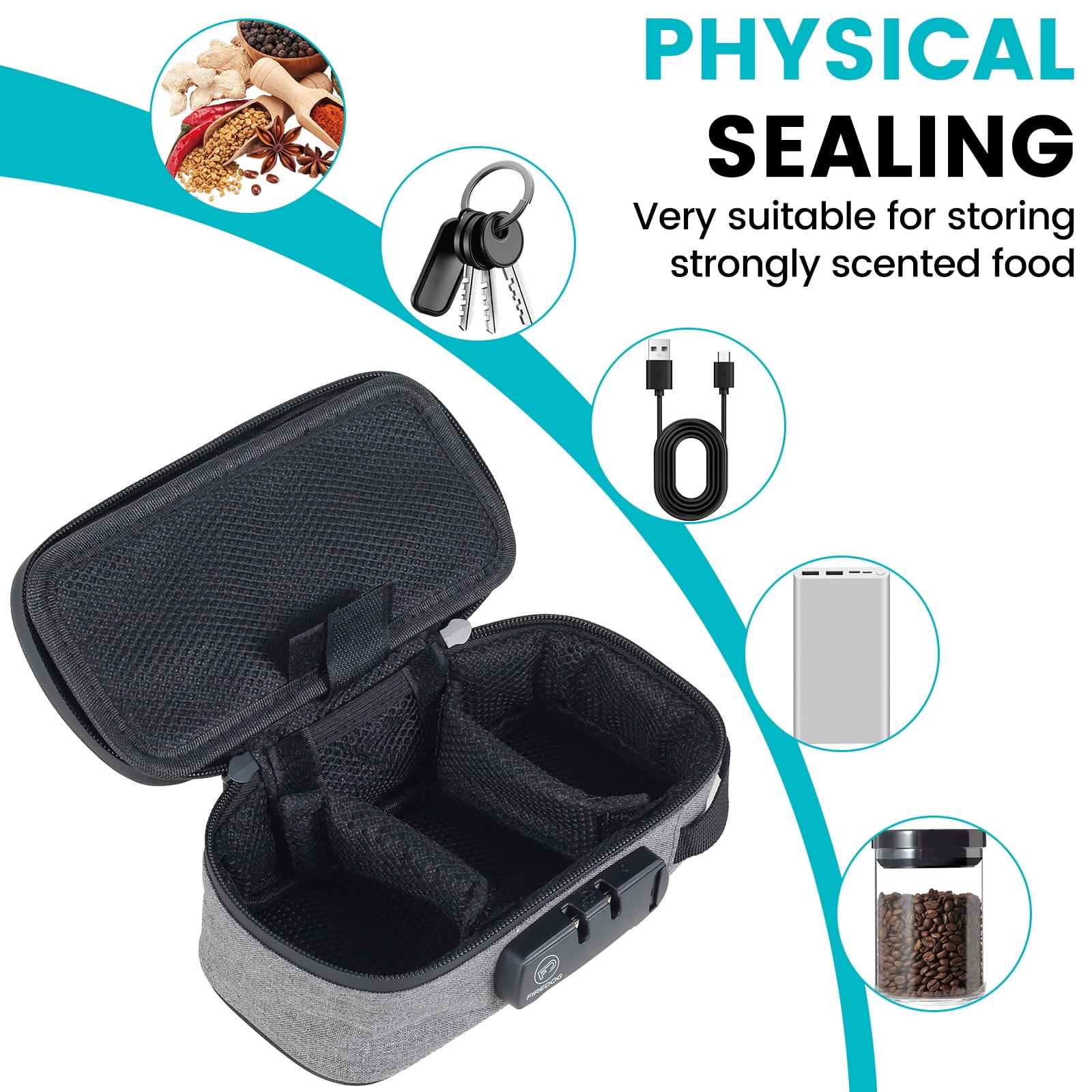 Sidekick Smell Proof Case Fresh Keeping Smell Proof Bag Safe Odor Proof Case Containers Sturdy Smell Proof Bag with Lock Portable Odor Proof Storage Bag for Traveling
