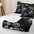 thumbnail image 4 of Homewish Hipple Halloween Skull Twin Quilt Set,Flower Blossom Twin Coverlet Set,Gray,2 Pieces, 4 of 7
