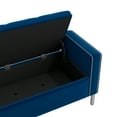 thumbnail image 4 of Homesvale Cashman 52"W x 22.5" H Storage Bench Ottoman with Square Arms for Living Room, Bedroom, Entryway, Navy Blue Velvet, 4 of 8