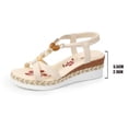 thumbnail image 5 of Bohemian Wedge Sandals for Women Summer Dressy Ankle Elastic Wide Width Platform Sandals Lightweight Comfortable Open Toe Slip On Ankle Strap Beach Shoes Beige C 9.5, 5 of 7