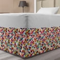 thumbnail image 1 of Geometric Bed Skirt, Agular Triangle Pattern Polygons in Rainbow Colors Ornate Illustration, Elastic Bedskirt Dust Ruffle Wrap Around for Bedding Decor, 4 Sizes, Multicolor, by Ambesonne, 1 of 2