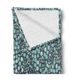 thumbnail image 2 of Floral Soft Flannel Fleece Throw Blanket, Tiny Round Bloom and Leaf Nature, Cozy Plush for Indoor and Outdoor Use, 50" x 70", Indigo Seafoam, by Ambesonne, 2 of 5
