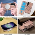 thumbnail image 6 of Compatible with Magsafe 2 in 1 Detachable for Samsung Galaxy A13 4G Wallet Case with Card Holder Women Men,Magnetic PU Leather RFID Blocking Back Flip Stand Zipper Slot Shockproof Cover, Rosegold, 6 of 6