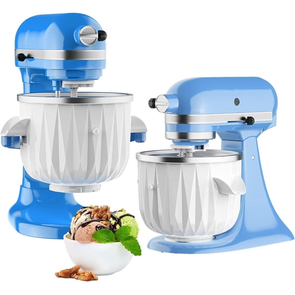 Ice Cream Maker Attachment for Stand Mixers, 2 Quart Ice Cream & Sorbet Gelato Maker Attachment - Fits 4.5QT and Larger Stand Mixers by
