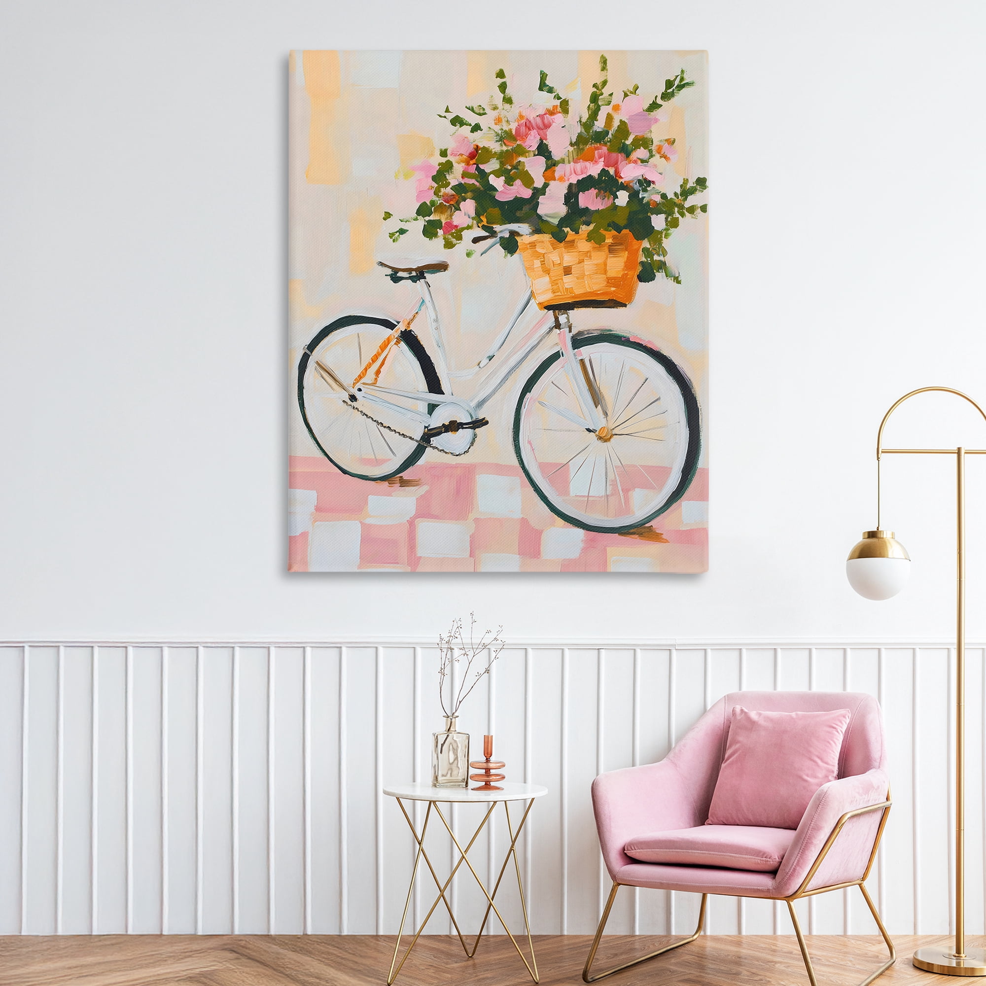 Stupell Industries Blooming Bicycle Basket Canvas Wall Art, design by The Prints Vibe