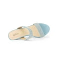 thumbnail image 4 of BLISSFUL STEP Women's Open Toe Stiletto High Heel Rhines Mules Sandals Light Blue 9, 4 of 7