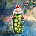 thumbnail image 6 of Christmas acrylic Hanging Ornament, Cute Mini Green Cucumber Pendant with Lanyard, Christmas Tree Decoration,12pcs(B), 6 of 9