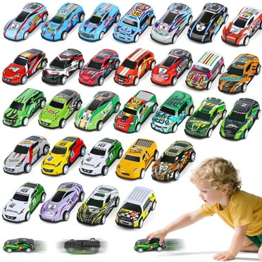 Flooyes 30PCS Mini Car Toys, Pull Back Car Set, Toy Gift For Boys 3 4 5 6 Years Old