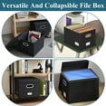 thumbnail image 3 of LANNEY File Organizer Box with Lid, Upgraded Portable Collapsible File Box, Document Organizer for Office Decor Home, Black, 3 of 7