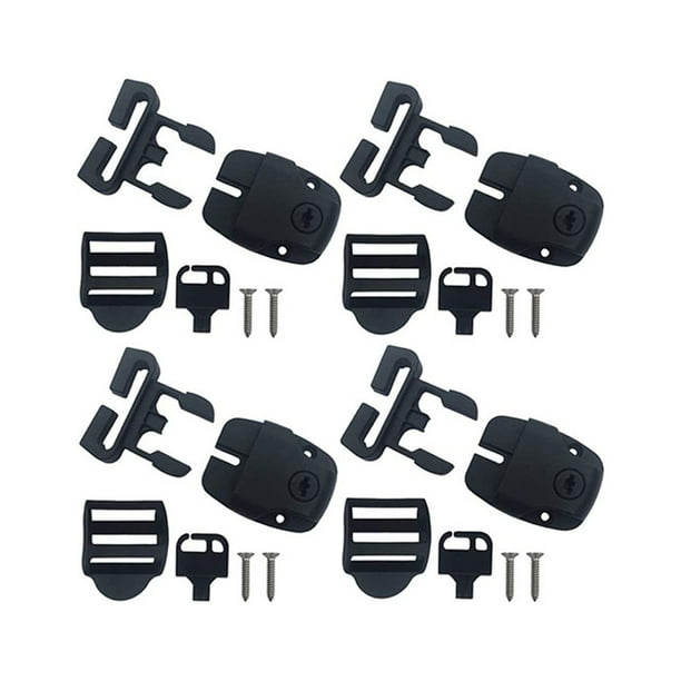 Kit de reparación de 4 piezas para cubiertas de jacuzzi, pestillos de repuesto con cerradura de clip y llaves, juego de herrajes para cubiertas de jacuzzi, marco de metal, para piscinas