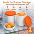 thumbnail image 3 of Premium Ice Cream Containers (2 Pack - 1 Quart Each) Perfect Freezer Storage Tubs Container with Silicone Lids for Ice Cream, Sorbet and Gelato - Orange, 3 of 10