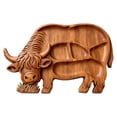thumbnail image 3 of Highland Cow Wooden Charcuterie Board, Natural Solid Wood with Compartments for Cheese, Meats, Fruit, Farm Themed Party (Cooked Food Platter - Cattle), 3 of 9