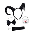 thumbnail image 2 of Diadema de cuernos de antílope, banda para el cabello única para animales, disfraz de cosplay, fiesta temática Negro, 2 of 8