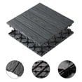 thumbnail image 2 of Zimtown 27-Pack Interlocking Deck Tiles,11.8"x11.8" Waterproof Outdoor Flooring , Patio Floor Decking Tiles for Porch Poolside Balcony Backyard, Dark Grey, 2 of 14