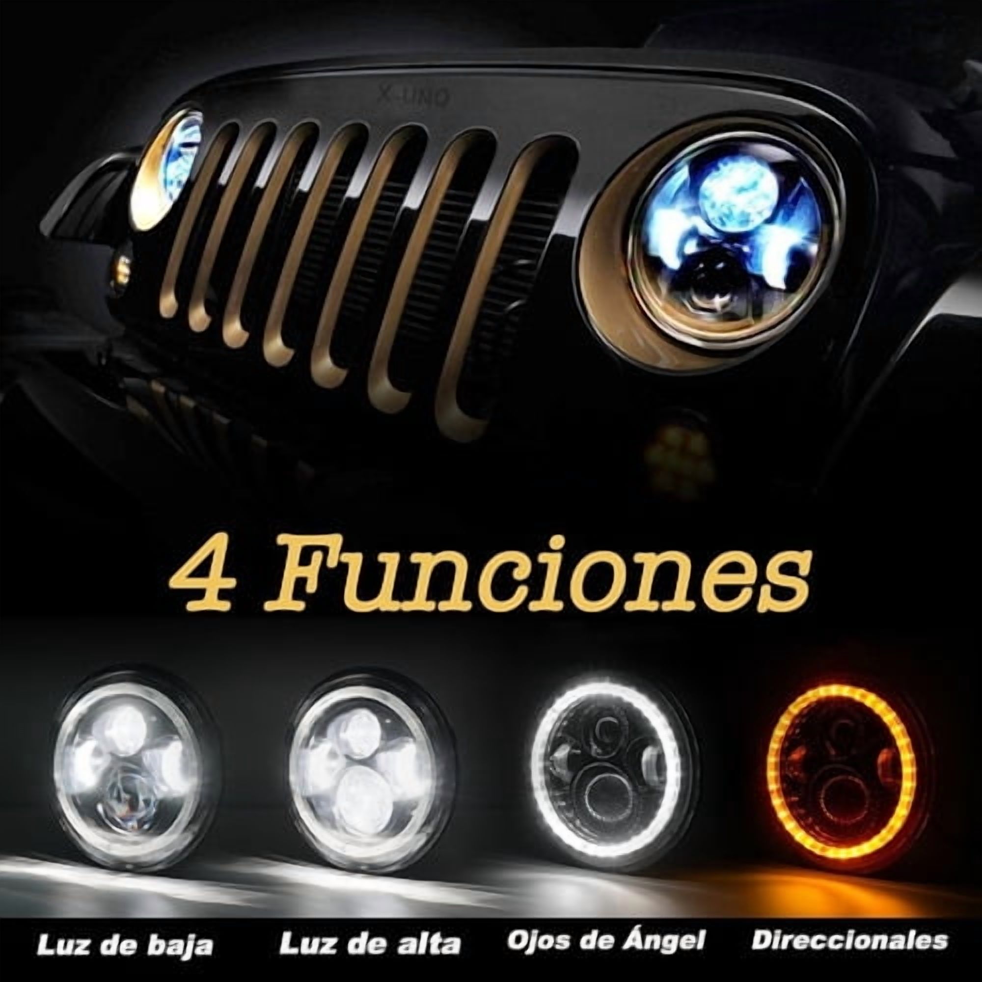 Applies to Led Headlight Magnifying Glass 7'' Round Angel Eyes Davidson Honda Jeep Xj