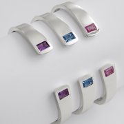 Personalized Sterling Birthstone Cuff Aquamarine