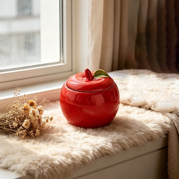 Deeceymbur Apples Shaped Scented Candle Natural Soy Wax Fruit Aromatherapy Ornament for Bedroom Home Decor Gift