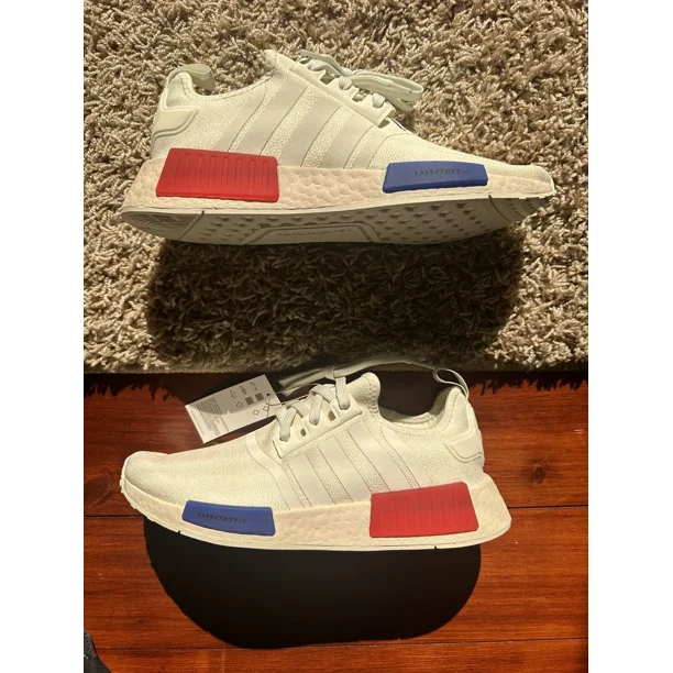 New Ad-id-as Originals NMD_R1 Boost Cream Red Blue Casual Lifestyle Sz 11.5