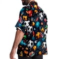 thumbnail image 3 of Football Men's Short Sleeve Beach Shirts Button Down Poplin Casual Printed Summer Unisex, 3 of 6