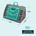 thumbnail image 3 of SportPet Designs Extra Large Foldable Cat Carrier, Plastic Travel Crate, 35 lb Capacity, Gray, 3 of 12