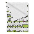 thumbnail image 2 of Cars Soft Flannel Fleece Throw Blanket, Number of Cars with Various Jobs Trucks Sedans Buses Traveling Journey Working, Cozy Plush for Indoor and Outdoor Use, 50" x 60", Apple Green, by Ambesonne, 2 of 5