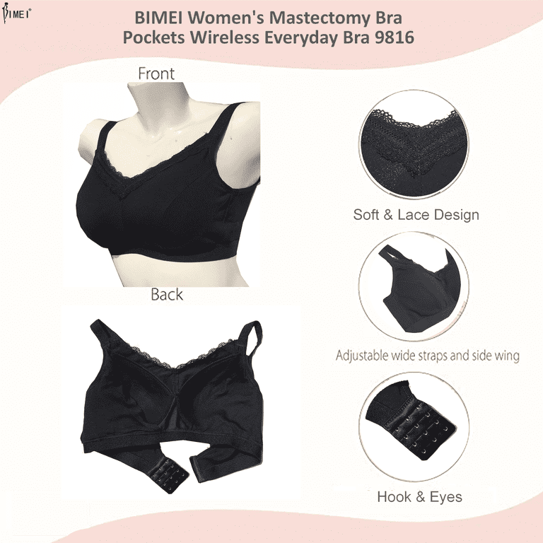 Mastectomy Bra with Pockets for Women Silicone Breast Prosthesis Everyday  Bra Women