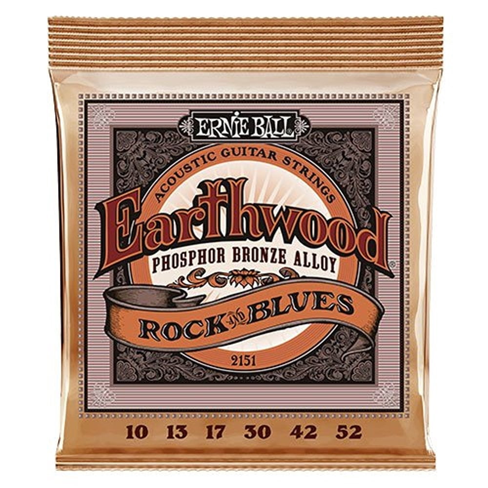 3 PACK Ernie Ball P02151 Earthwood Rock & Blues Phosphor Bronze Acoustic String Set .010 - .052