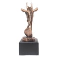 thumbnail image 2 of Wild Safari Giraffe Head Bust Electroplated Bronze Finish Statue With Base, 2 of 7