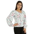 thumbnail image 2 of Moomaya Printed Tops For Women Button Down Full Sleeve Casual Shirt Blouse, 2 of 9