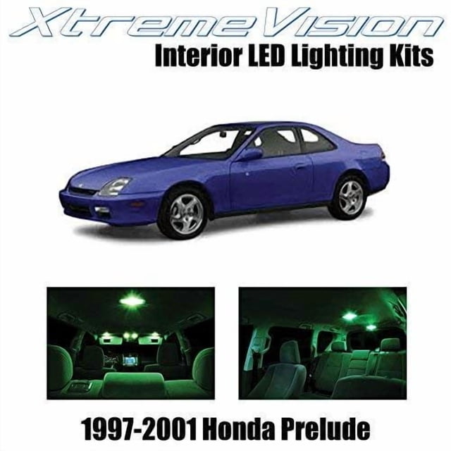 XtremeVision Intérieur LED pour Honda Prelude 1997-2001 5 Pcs Kit LED Intérieur Vert + Outil d'Installation