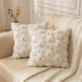 thumbnail image 2 of 3D Tufted Easter Bunny Throw Pillow Cover- Boho Farmhouse Spring Home Decor & Nursery Room Accent - Soft Knit Cream Rabbit Cushion for Sofa Couch Bed - Cute Animal Baby Shower Gift Idea, 2 of 8