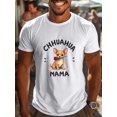 thumbnail image 1 of Camiseta con estampado de chihuahua y rosa para hombre - Manga corta informal, tejido transpirable que absorbe la humedad, cómoda camiseta de verano para actividades al aire libre | Estampado de perro, 1 of 6