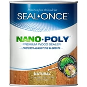 seal-once nano+poly penetrating wood sealer with polyurethane - premium waterproof sealant -1 gallon & natural